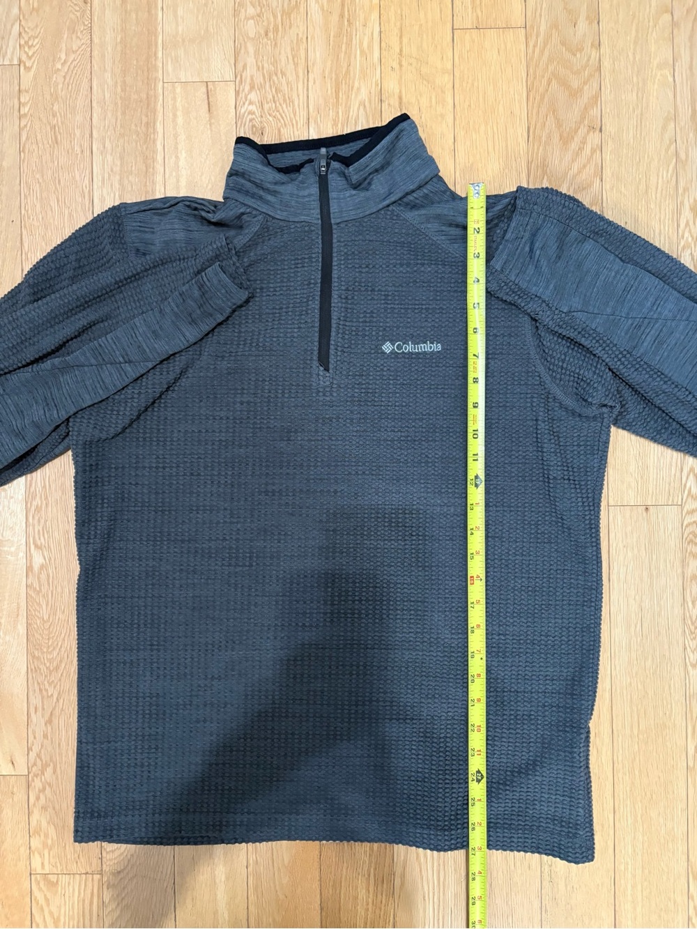 Columbia Mens Waffle Knit Half Zip Pullover Technical Fleece Gorpcore Gray L - Picture 6 of 9